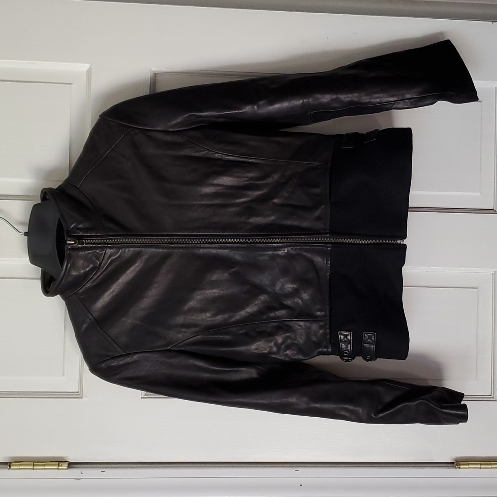 Reaction black lambskin leather jacket size Small